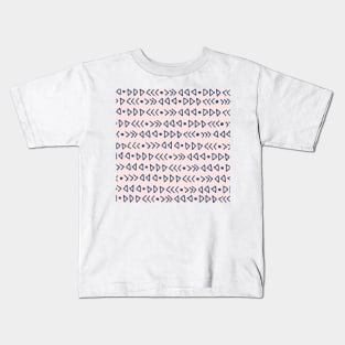 Light Pink Navy Blue Graphic Triangles Arrows Pattern Kids T-Shirt